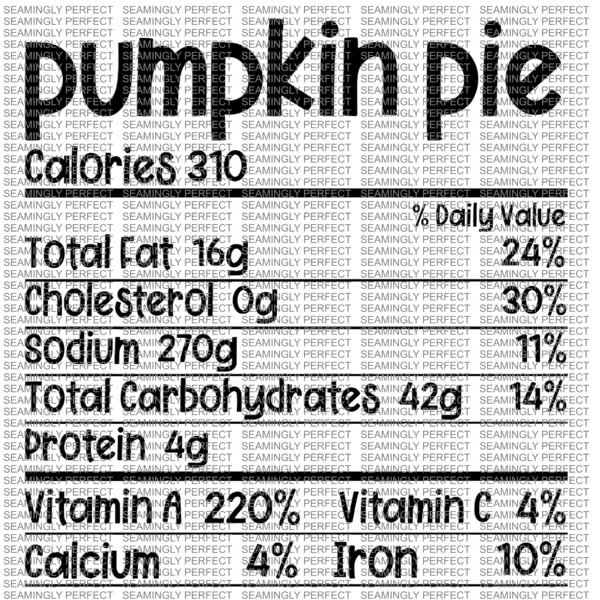 Pumpkin Pie Nutrition Facts Seamingly Perfect